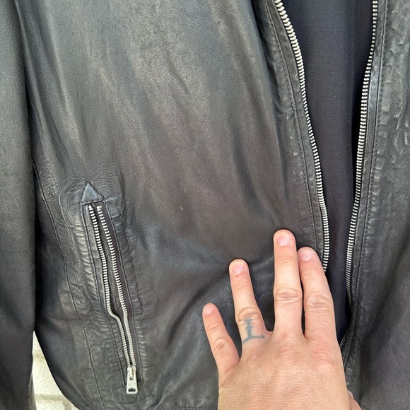 Allsaints Kino leather bomber jacket L Large All Saints - Picture 3 of 13